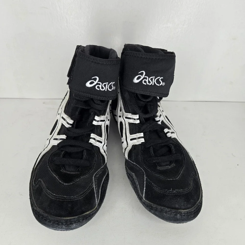 Asics Jackal Vintage Wrestling Shoes Men's Sz 8 RARE‎ P2 2003 Black Suede Boxing